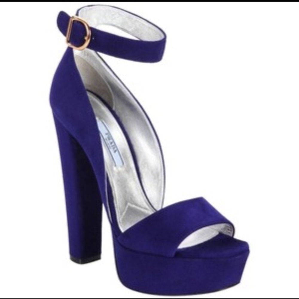 Prada-Calzature-Donna-Navy-Platform-Suede Sz 37